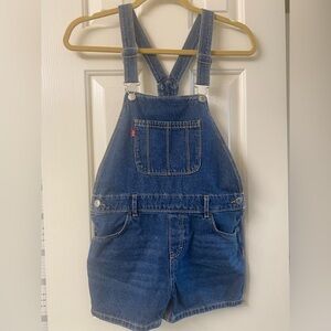 Levis Girls Denim Shortall Overalls Size L 12/14